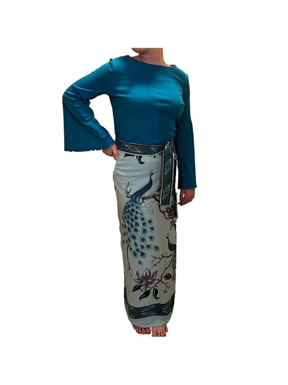 Vintage Miss Shaheen Blouse, Size 10, Teal